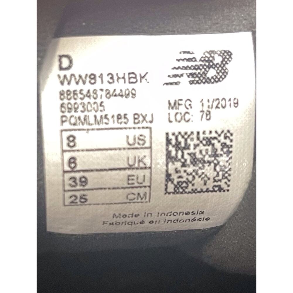 New Balance WW813BK Women’s 8 Comfort Walking Shoes Sneakers Black Hook & Loop - Picture 10 of 10